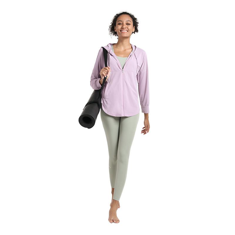 Sweat à capuche de yoga zippé pour femmes